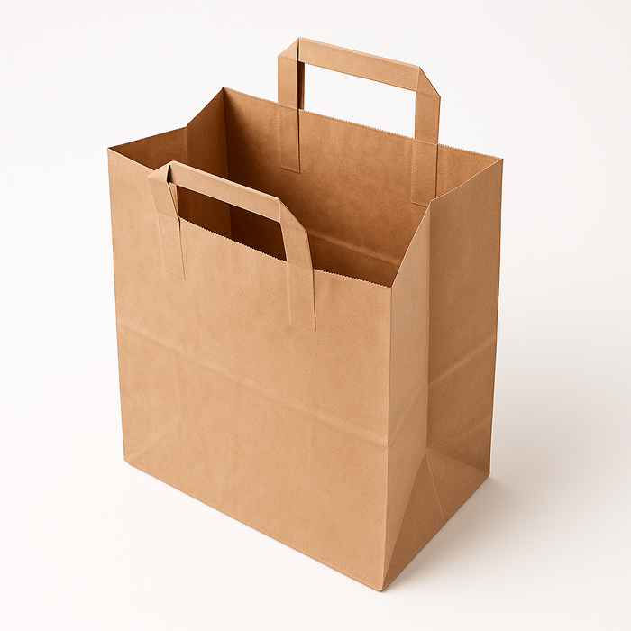Paper bags with handle, brown, 26x17x33 cm