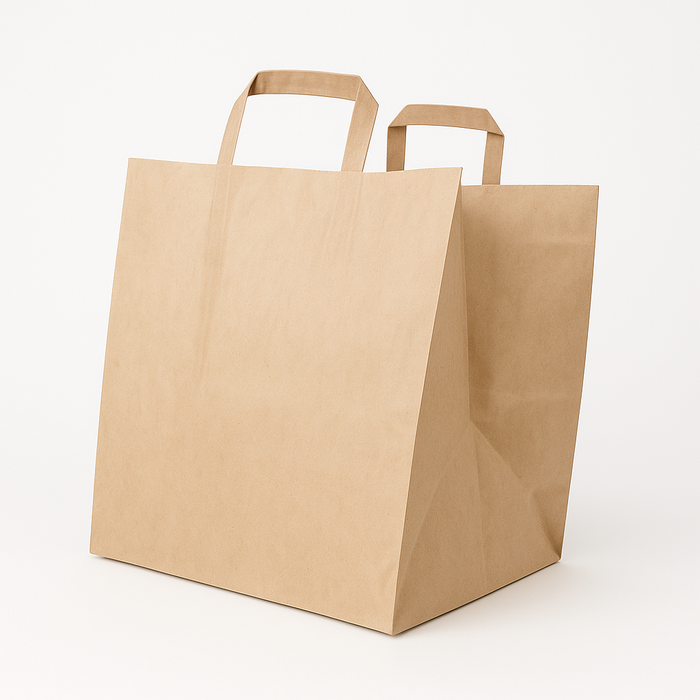 Paper bags with handle, brown, 32x22x25 cm
