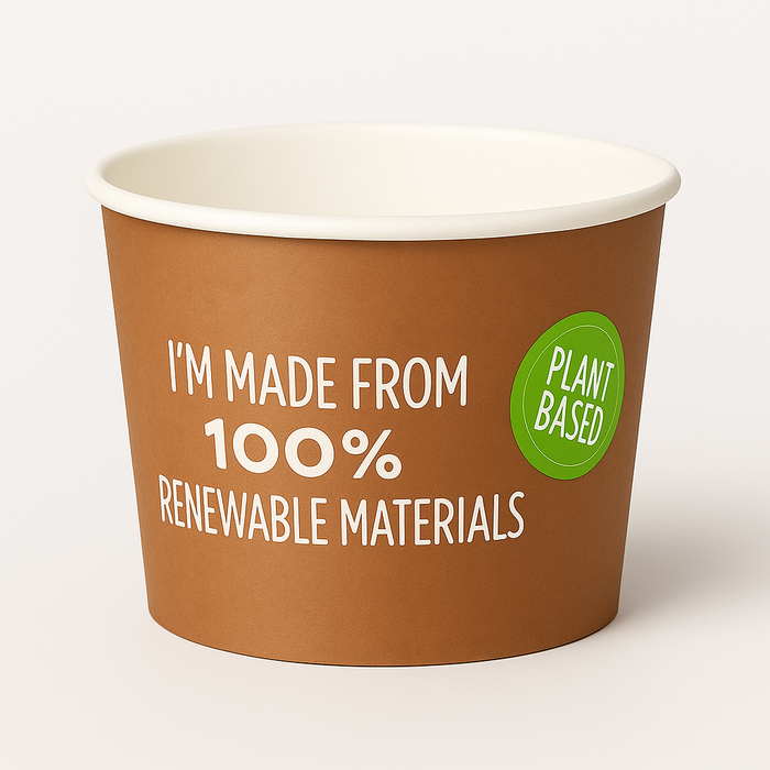 Plant-based paper soup containers 350 ml (90 mm)