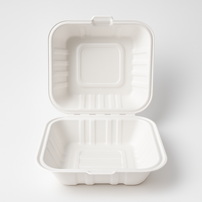 Scatola hamburger compostabile in canna da zucchero