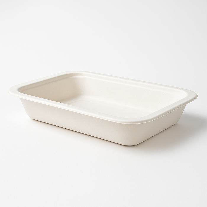 Vaschetta ecologica da 1200 ml in canna da zucchero per take-away