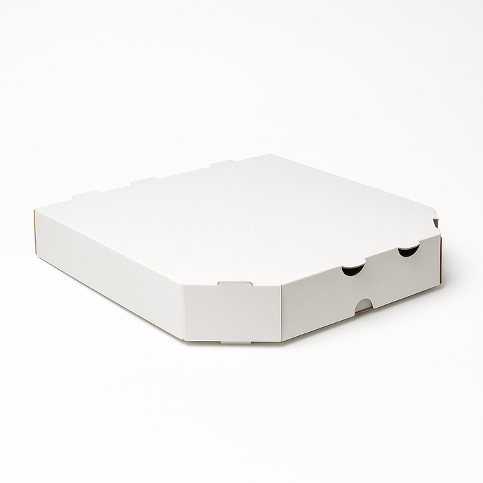 Scatola pizza in cartone con angoli tagliati 22x22x3,5 cm