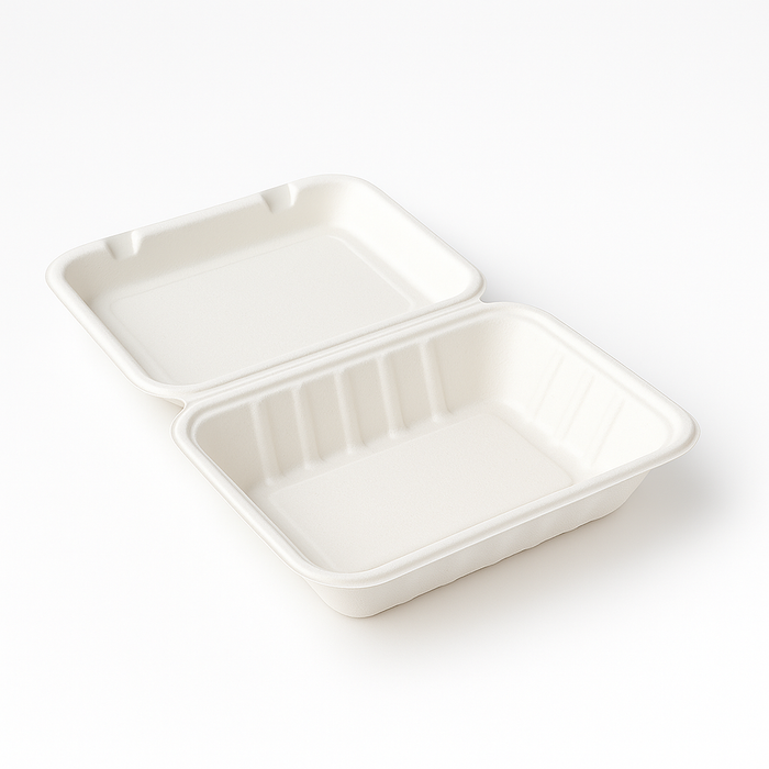Contenitore a 1 scomparto in polpa di canna 239x156x63 mm