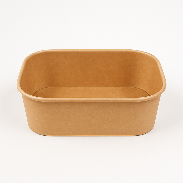Contenitore kraft rettangolare 750 ml per cibi pronti