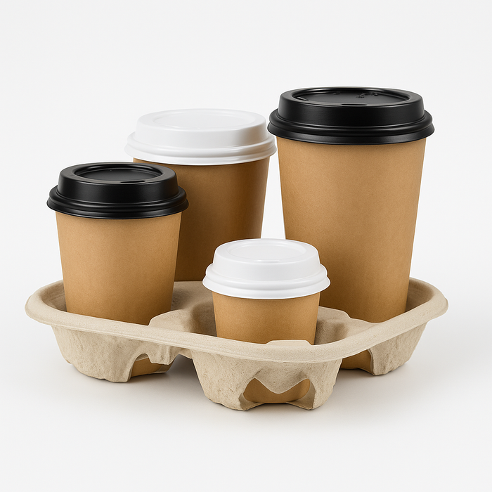 Dispenser a 4 scomparti per bicchieri da bar o take-away