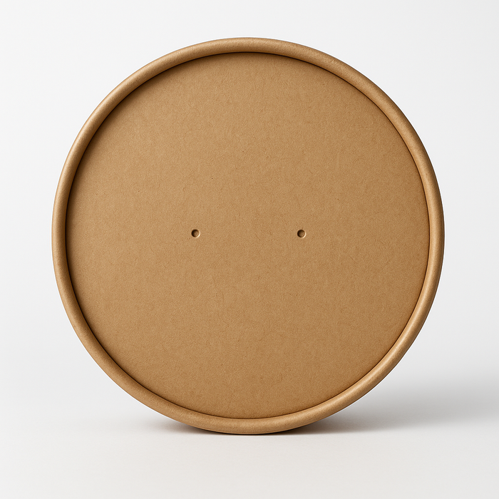 Coperchi eco-friendly in carta per contenitori zuppe 350 ml