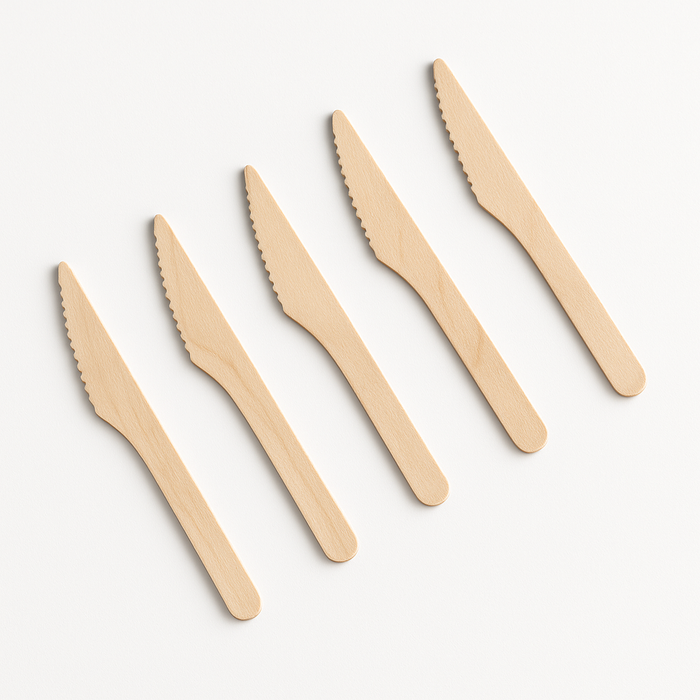 Coltello monouso in legno da 165 mm, biodegradabile e resistente