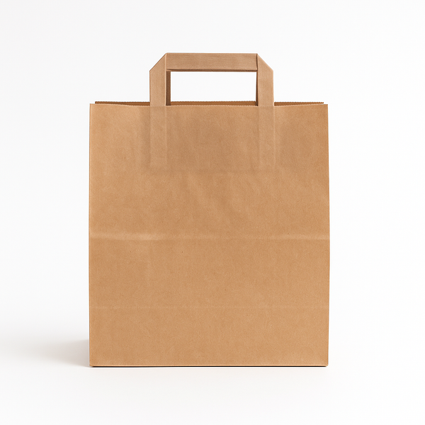 HAUSPROFI 12 Sacchetti Regalo In Carta Kraft Con Manici, 26x12x33 Cm, 130 G/m², Marroni - Resistenti, Ecologici, Personalizzabili Per Matrimoni E Compleanni