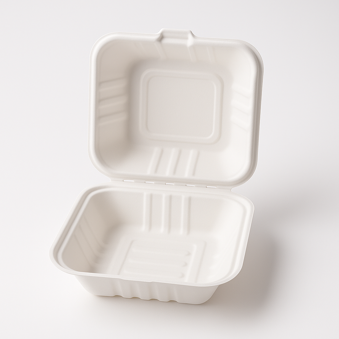 Scatola hamburger compostabile in canna da zucchero