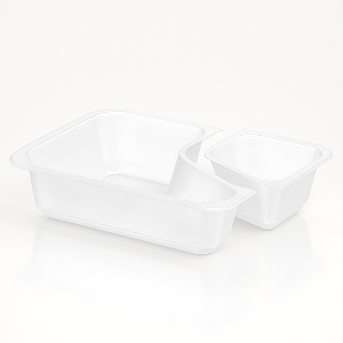 Vassoio COLT forato – PP bianco latte, 227x178x50 mm