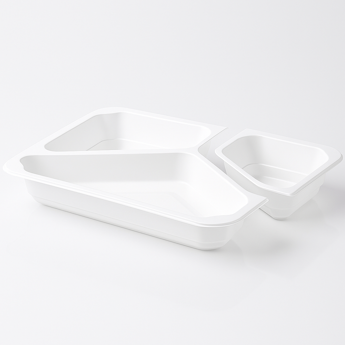 Lunch box 3 scomparti 227×178×30 mm PP