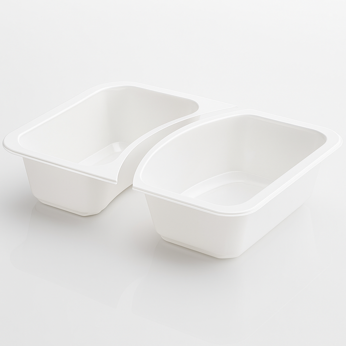 Lunch box 2 scomparti 227×178×40 mm PP