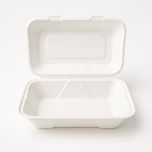 Portamenu biodegradabile in canna da zucchero, misura media 23x15x6 cm – ecologico e compostabile